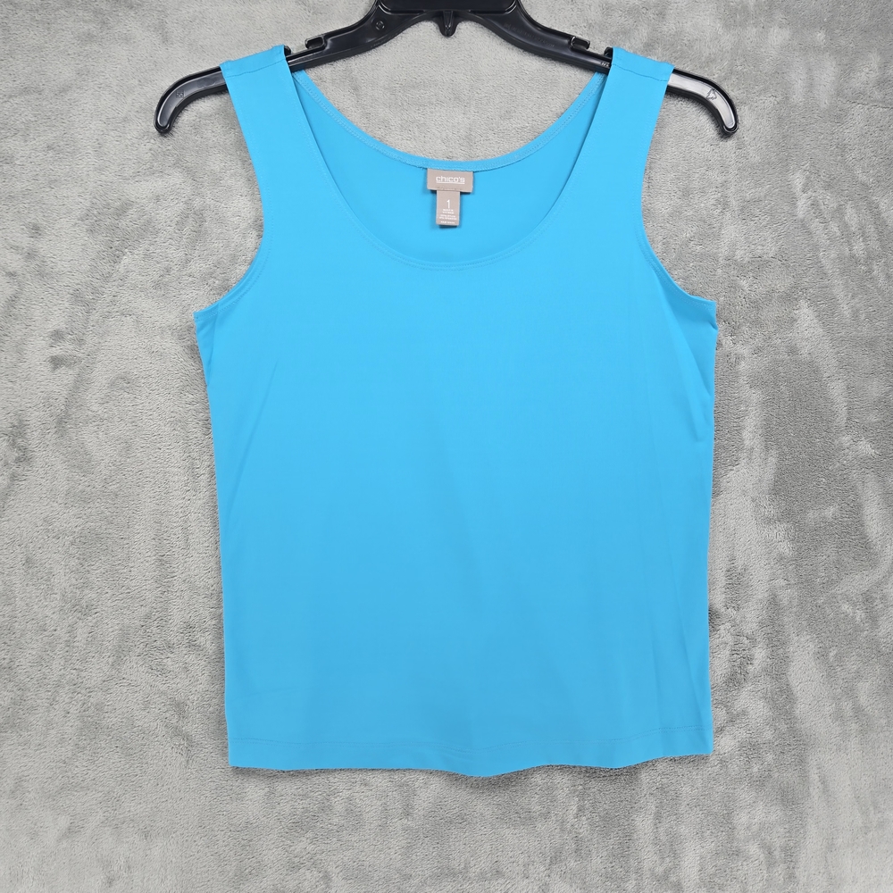 Chico's Women's Bright Blue Tank Top Sz 1 EUC